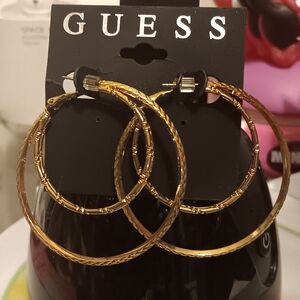 Guess double hoop earrings
